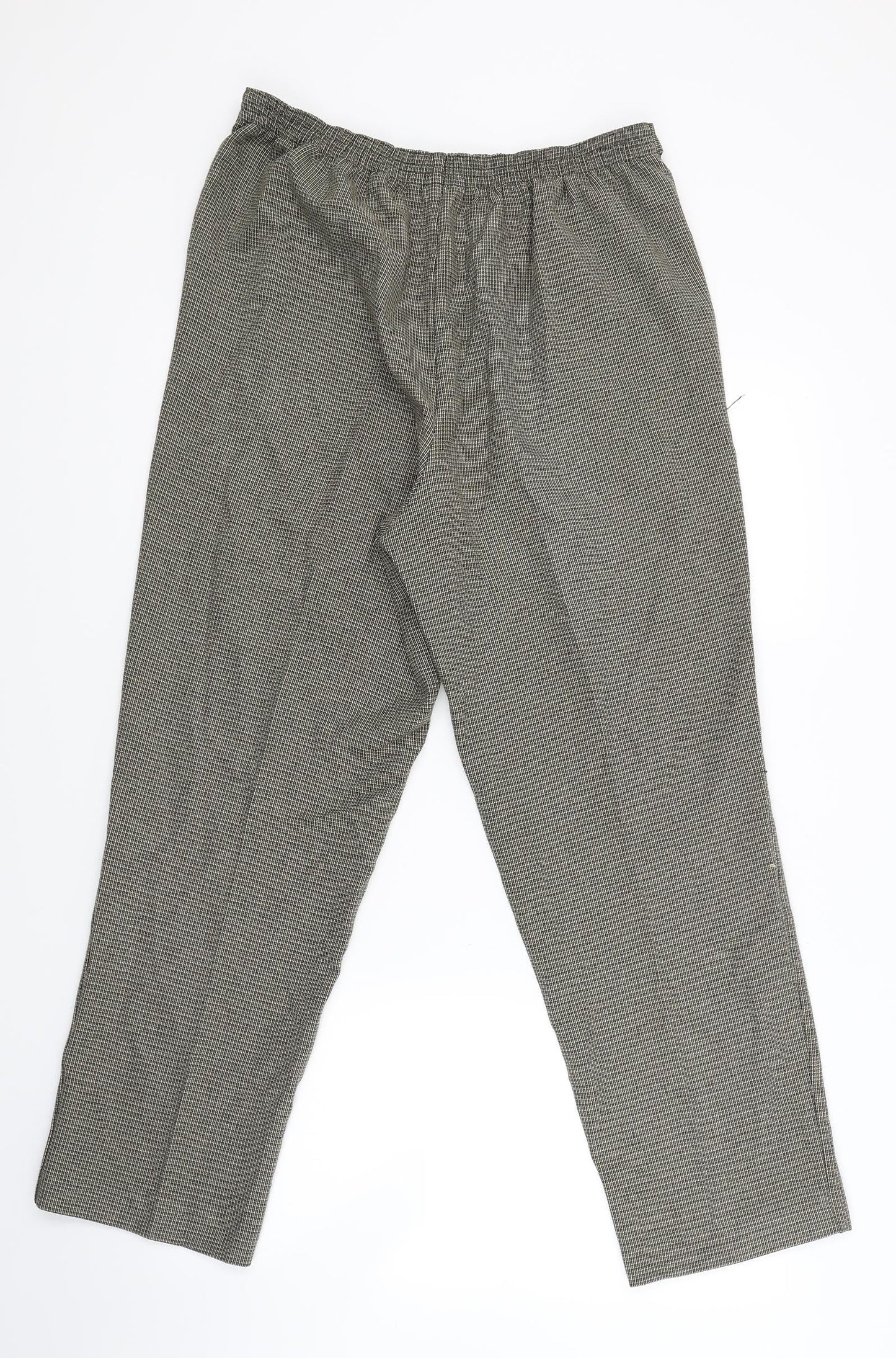 BM Womens Brown Check  Trousers  Size 12 L27 in