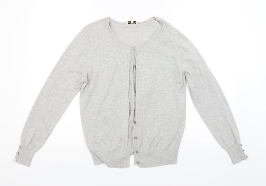 Papaya Womens Grey  Knit Cardigan Jumper Size 14