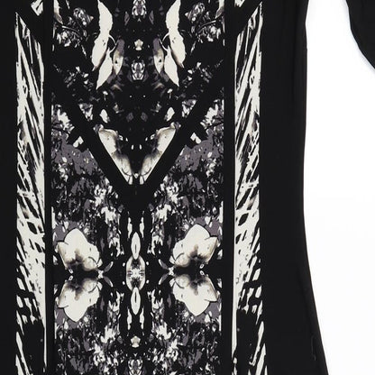 Preloved Marks and Spencer Womens Black Floral  Bodycon  Size 12 - Label