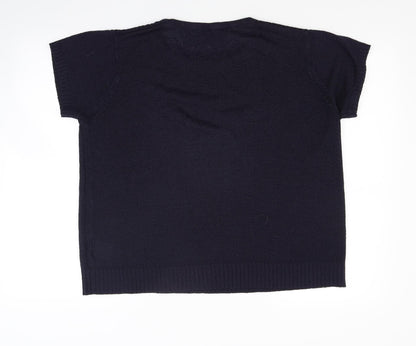 Preloved EWM Womens Blue  Knit Pullover Jumper Size L - Back