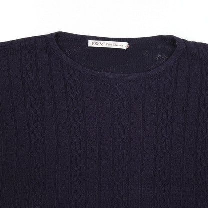 Preloved EWM Womens Blue  Knit Pullover Jumper Size L - Detail