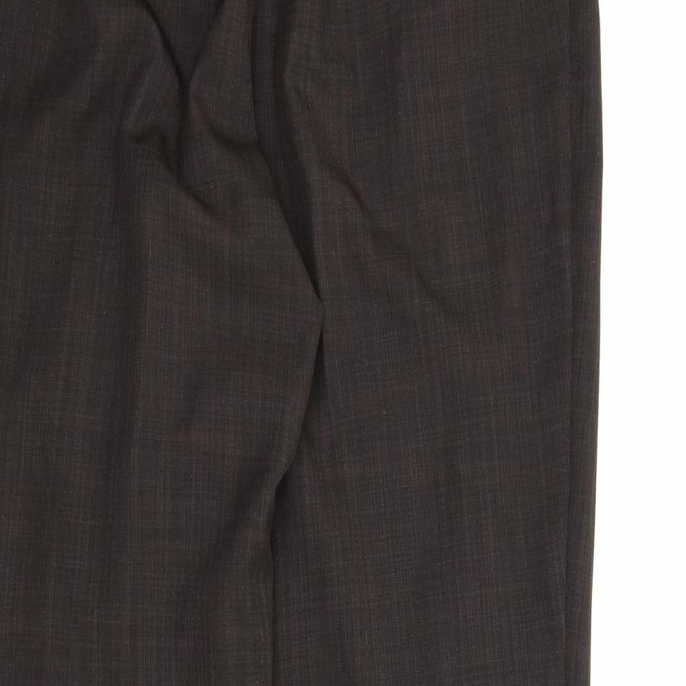 M&S Womens Brown   Carrot Trousers Size 12 L25 in