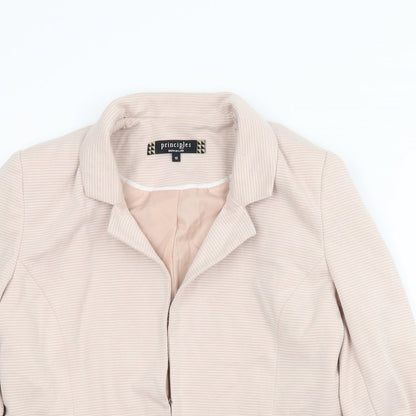 Preloved Princples Womens Pink Striped  Jacket  Size 12 - Detail