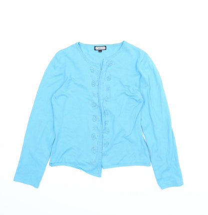 Preloved QED Womens Blue   Cardigan Jumper Size M - Front