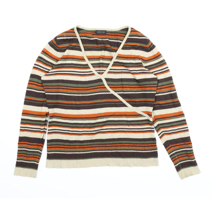 Preloved Florence & Fred Womens Brown Striped  Pullover Jumper Size 14 - Front