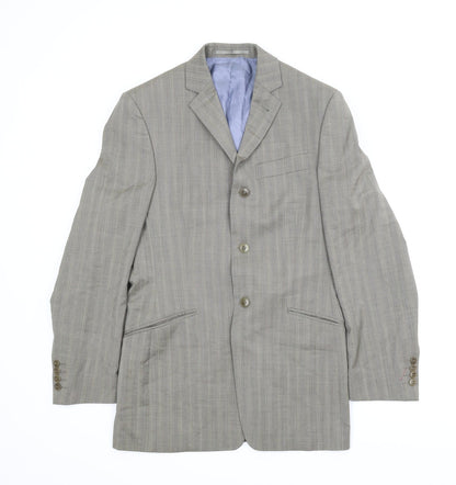 Preloved NEXT Mens Brown Striped  Jacket Suit Jacket Size 36 - Front