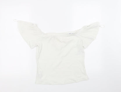 Preloved Ming Womens White   Basic T-Shirt Size M - Front