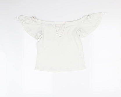 Preloved Ming Womens White   Basic T-Shirt Size M - Back