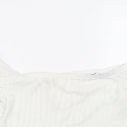 Preloved Ming Womens White   Basic T-Shirt Size M - Detail
