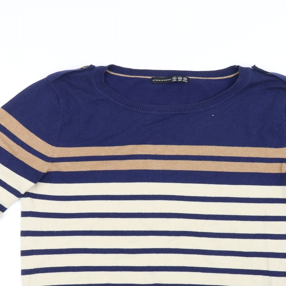 Atmosphere Womens Beige Striped  Pullover Jumper Size 12