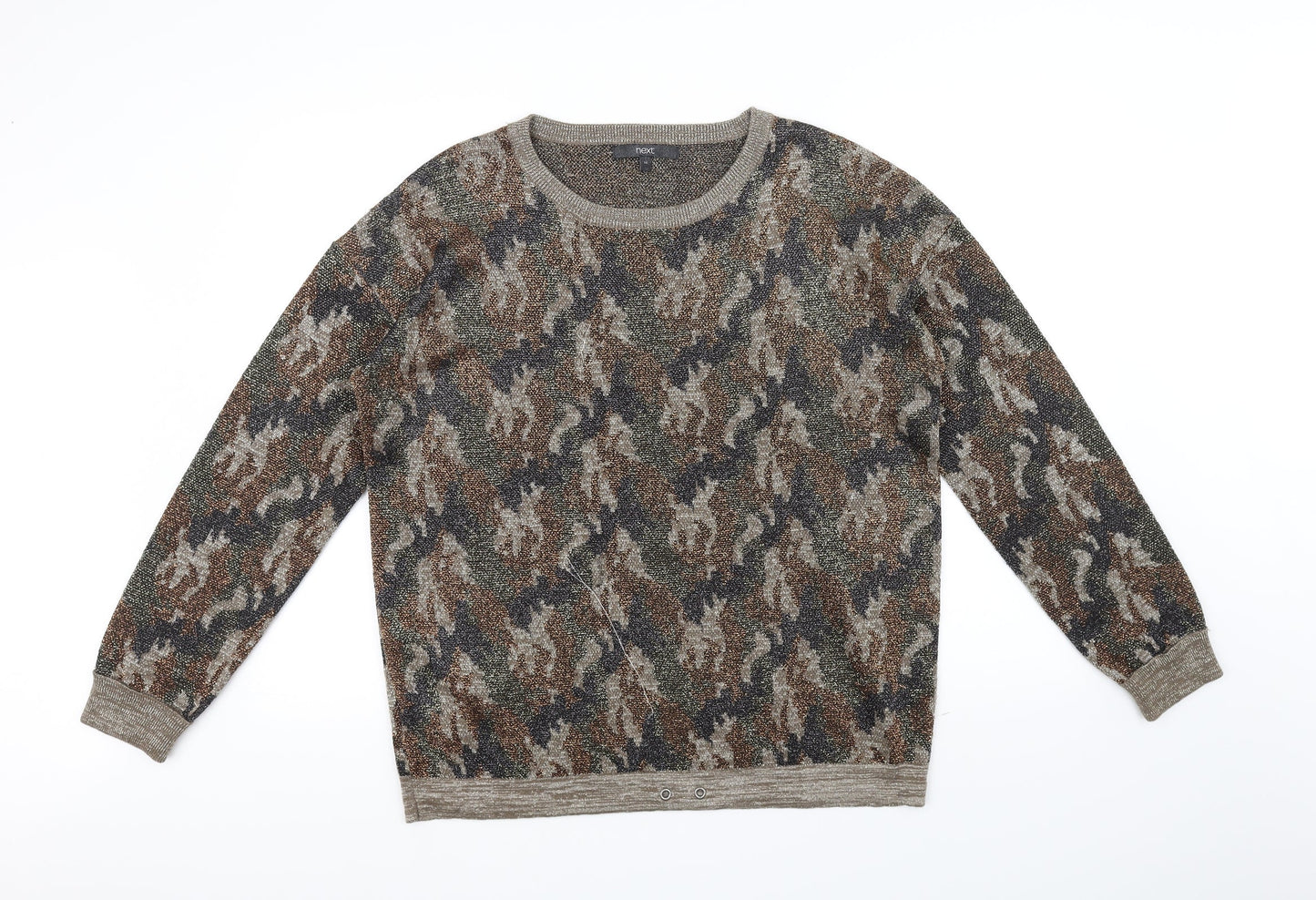 NEXT Womens Beige Geometric  Pullover Jumper Size 14
