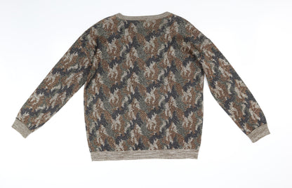 Preloved NEXT Womens Beige Geometric  Pullover Jumper Size 14 - Back