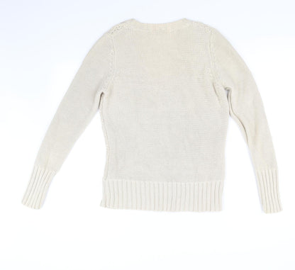Preloved Marks and Spencer Womens Beige   Pullover Jumper Size 12 - Back