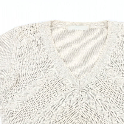 Preloved Marks and Spencer Womens Beige   Pullover Jumper Size 12 - Detail