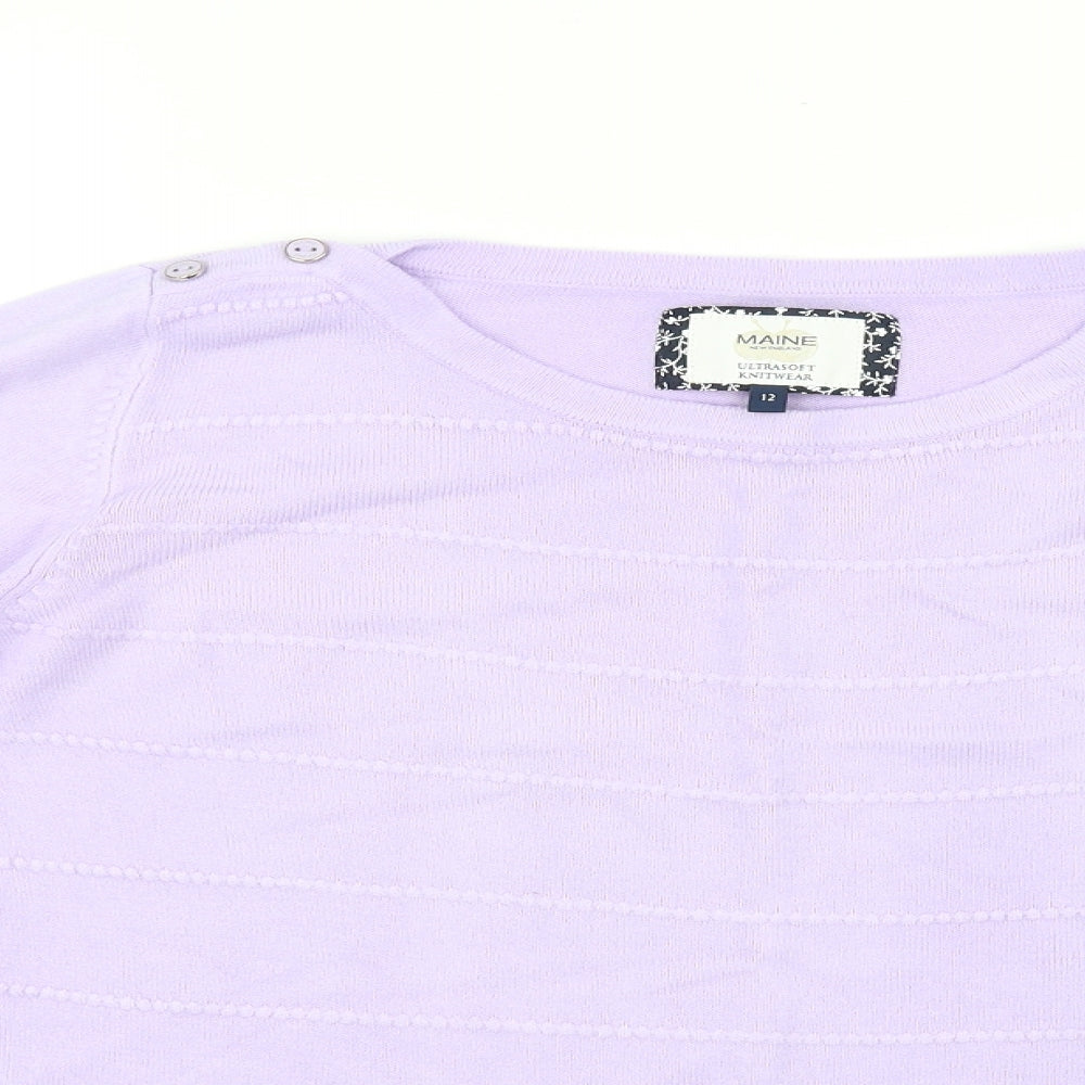 Maine Womens Purple   Pullover Jumper Size 12