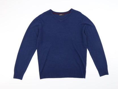 Preloved Peacocks Mens Blue   Pullover Jumper Size L - Front