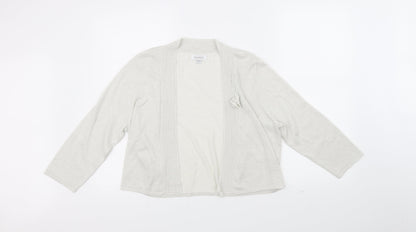 Preloved Nightingales Womens White   Cardigan Jumper Size 16 - Front