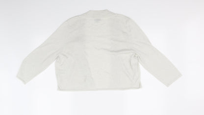Preloved Nightingales Womens White   Cardigan Jumper Size 16 - Back