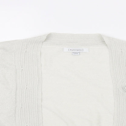 Preloved Nightingales Womens White   Cardigan Jumper Size 16 - Detail
