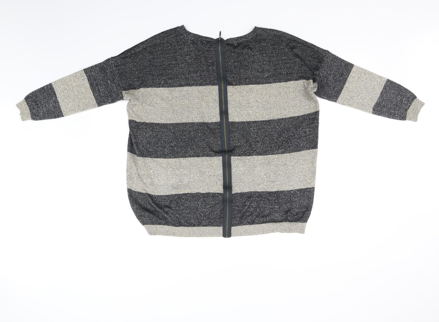 Warehouse Womens Beige Striped  Pullover Jumper Size 12