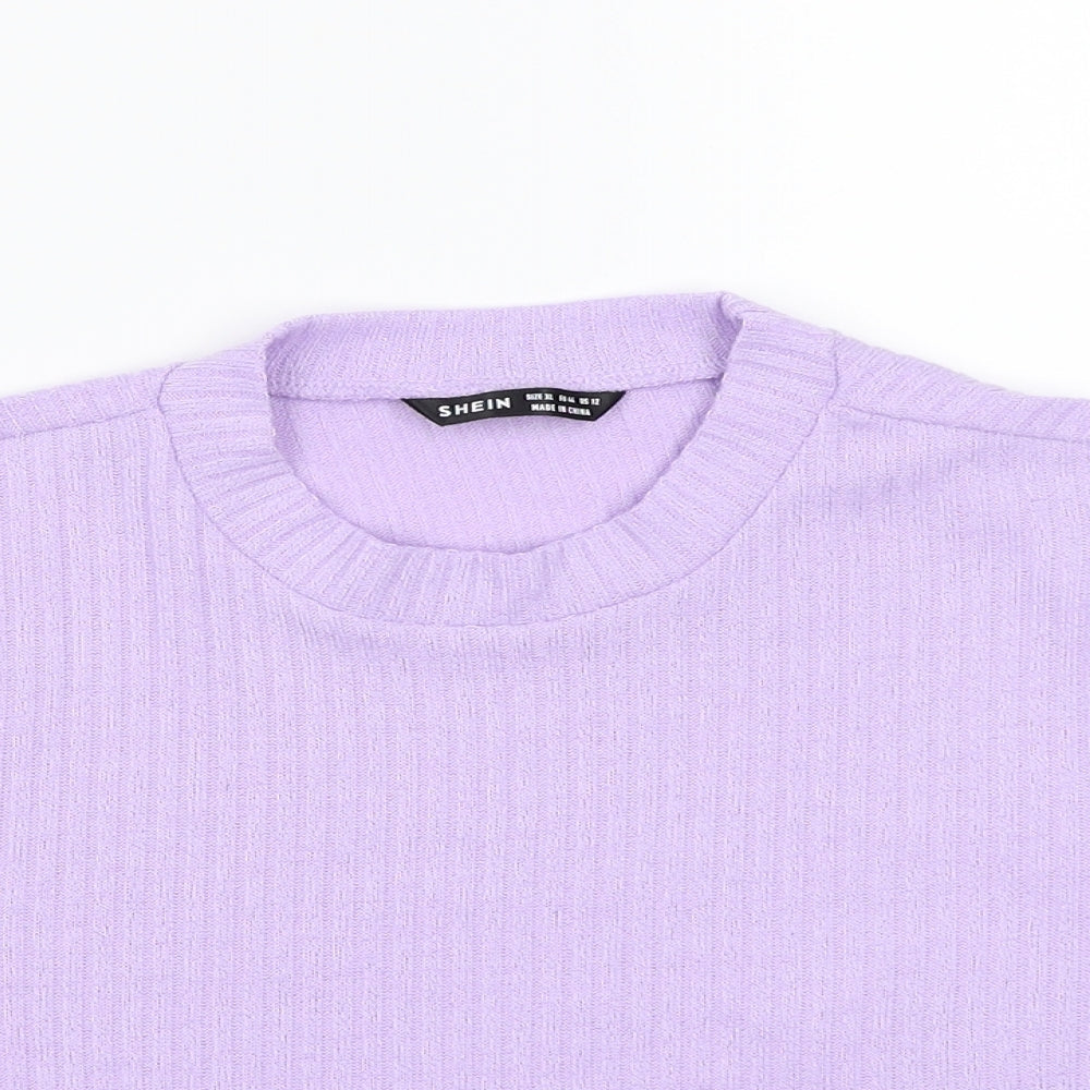 SHIEN Womens Purple   Cropped T-Shirt Size XL
