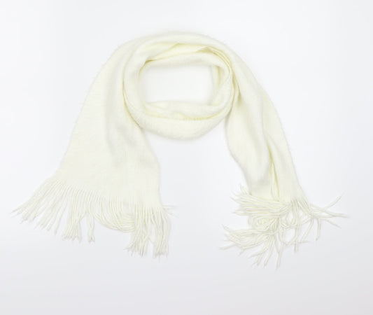 Preworn Womens White  Fleece  Scarf