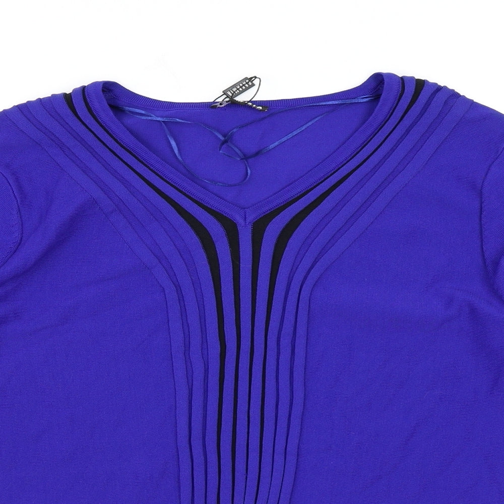 CASAMIA Womens Blue  Knit Pullover Jumper Size M