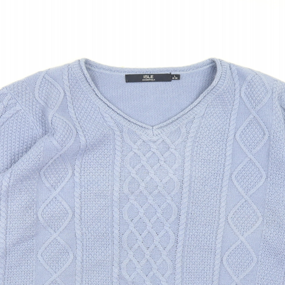 Isle Essentials Womens Blue  Knit Pullover Jumper Size 18
