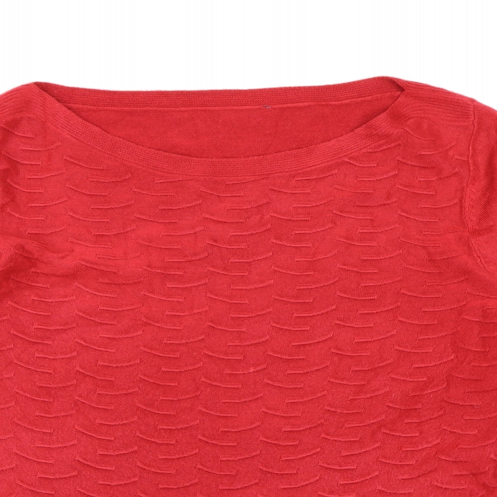 Bonmarché Womens Red  Knit Pullover Jumper Size 14