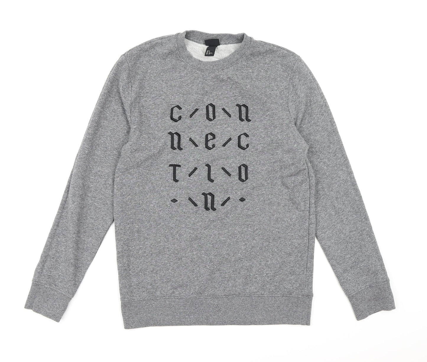 H&M Mens Grey  Jersey Pullover Sweatshirt Size S