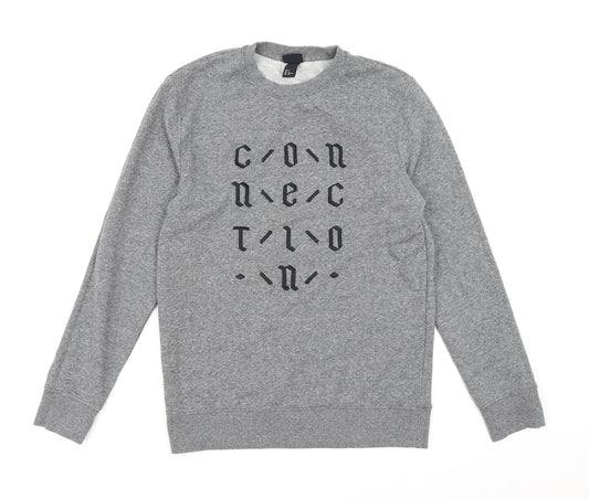 H&M Mens Grey  Jersey Pullover Sweatshirt Size S