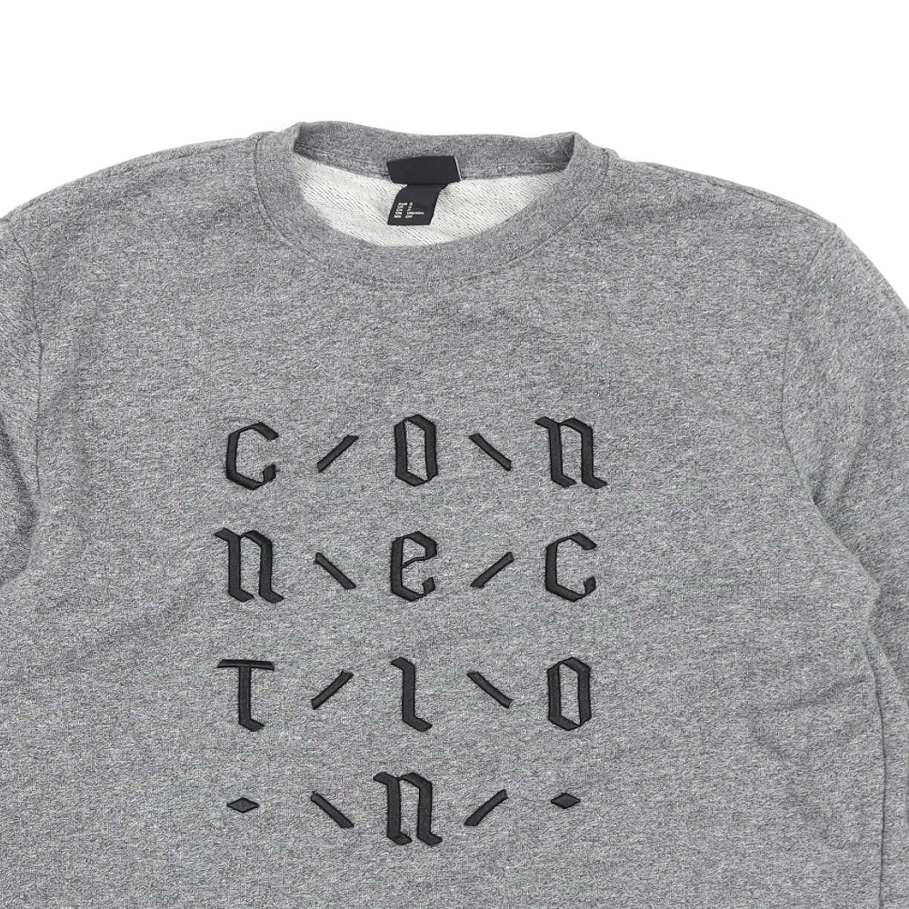 H&M Mens Grey  Jersey Pullover Sweatshirt Size S