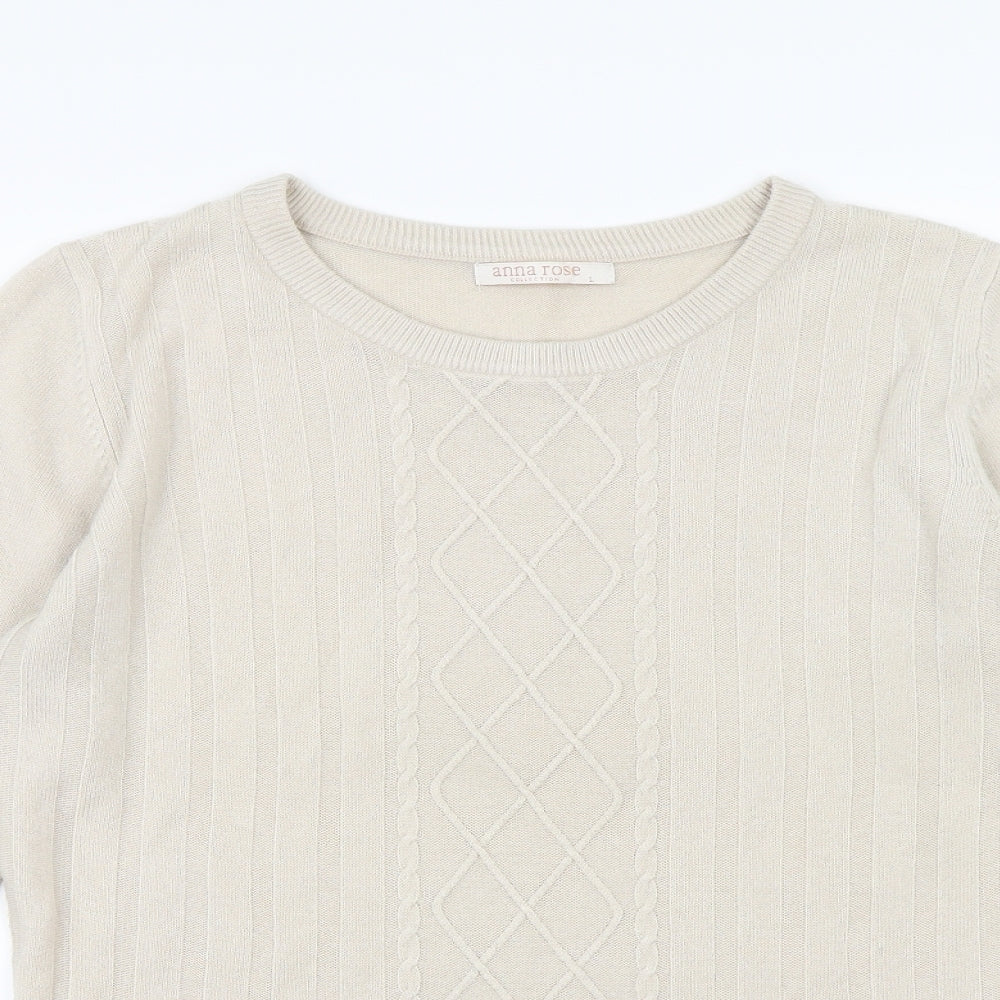 Anna rose Womens Beige  Knit Pullover Jumper Size L