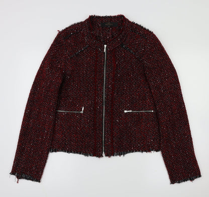 Preloved NEXT Womens Red Check  Jacket Coat Size 14 - Front