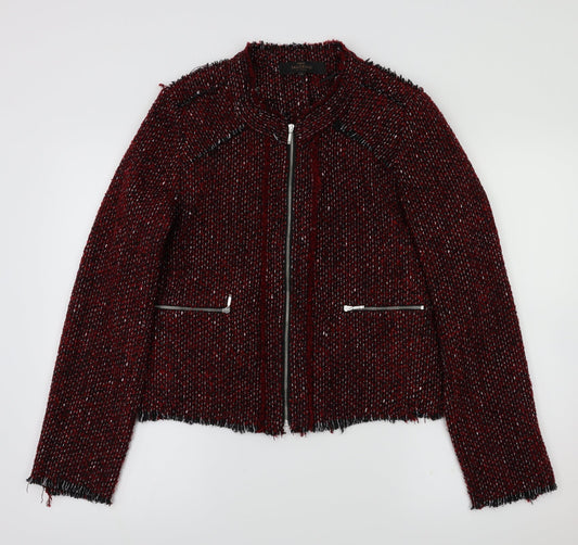 NEXT Womens Red Check  Jacket Coat Size 14