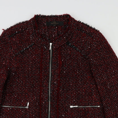 Preloved NEXT Womens Red Check  Jacket Coat Size 14 - Detail