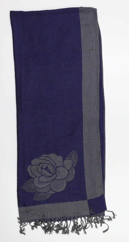 Preworn Womens Blue Floral   Scarf
