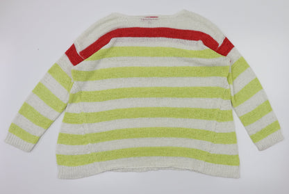 Preloved Together Womens Multicoloured Striped  Pullover Jumper Size 16 - Front
