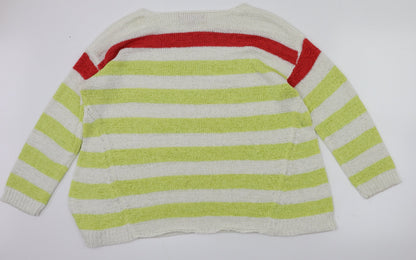 Preloved Together Womens Multicoloured Striped  Pullover Jumper Size 16 - Back