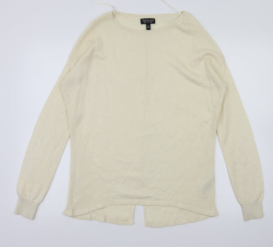 Topshop Womens Ivory   Basic T-Shirt Size 8