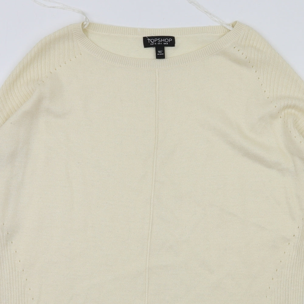 Topshop Womens Ivory   Basic T-Shirt Size 8