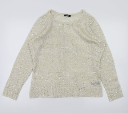 Preloved M&Co Womens Ivory   Pullover Jumper Size L - Front
