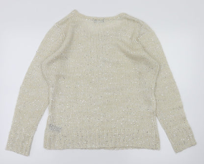 Preloved M&Co Womens Ivory   Pullover Jumper Size L - Back