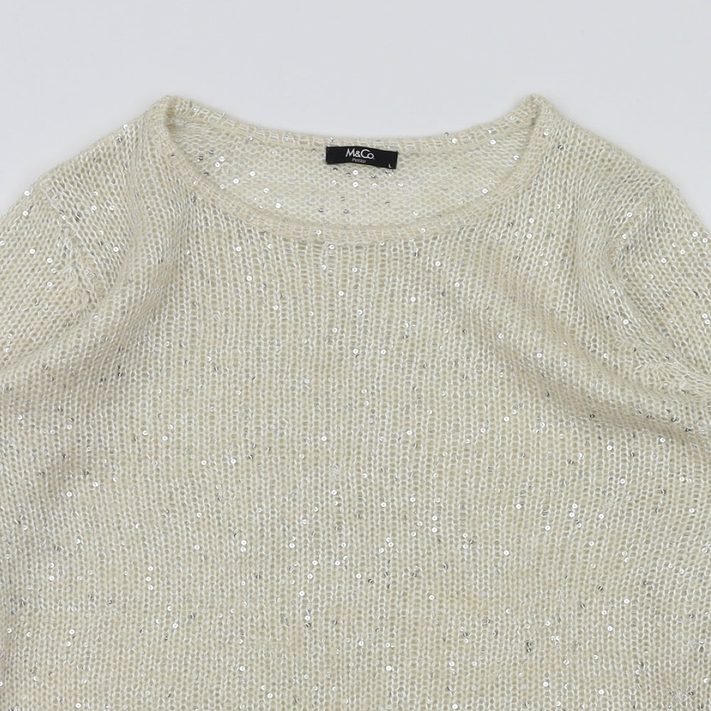 M&Co Womens Ivory   Pullover Jumper Size L