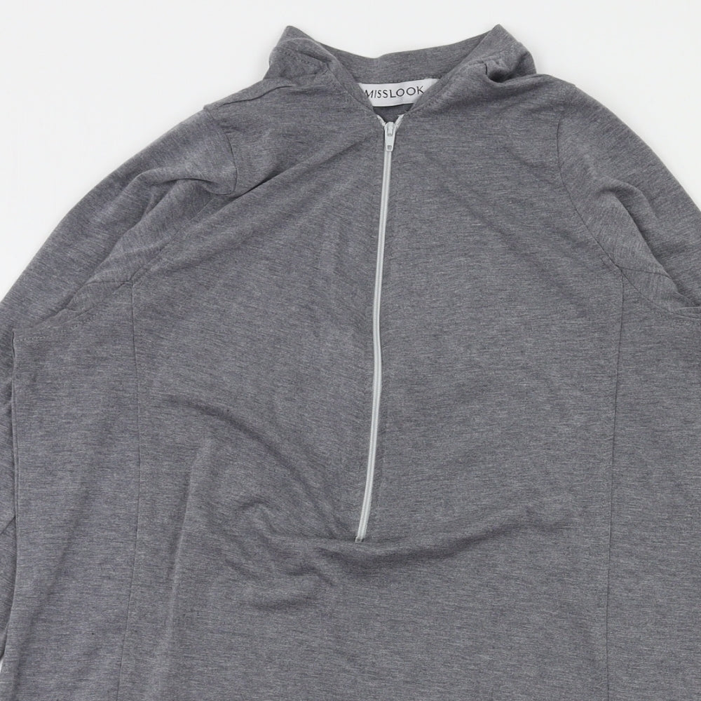MissLook Womens Grey   Full Zip Jumper Size S