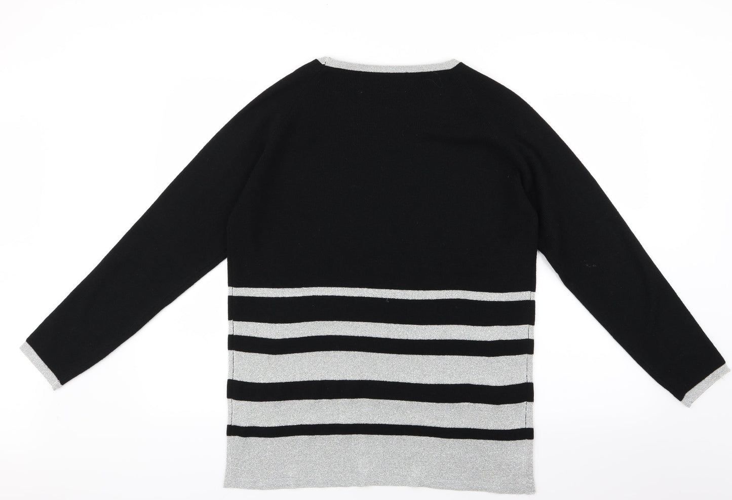 Roman Womens Silver  Knit Pullover Jumper Size S
