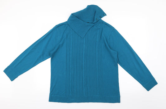 Angelina Azani Womens Blue  Knit Pullover Jumper Size L