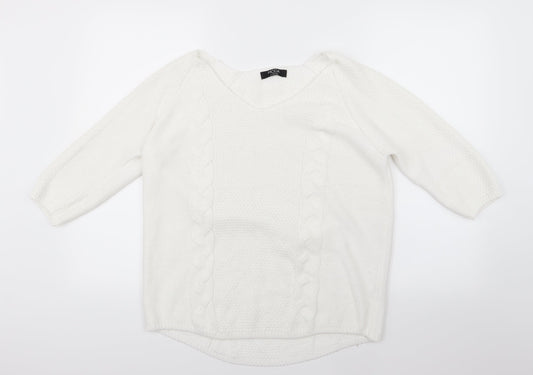 George Womens White  Knit Pullover Jumper Size 12