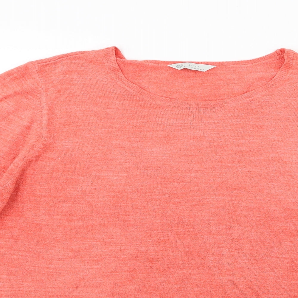 BHS Womens Orange  Knit Pullover Jumper Size 16