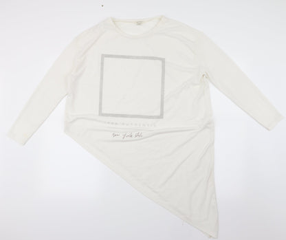 Preloved River Island Womens White   Basic T-Shirt Size 12 - Front